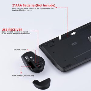 2.4G Full Size Wireless Ergonomic <strong>Keyboard</strong> Wrist Rest 3 Adjustable DPI Optical Mouse Wireless <strong>Keyboard</strong> Mouse Combination Windows - Product Image 2
