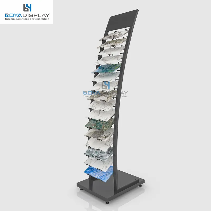 New Style Fashion Design Customized Catalogue Display Stand Vertical Display Racks Tile Stone Sample Stand Rack 120x120