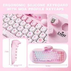 YUNZII C68 Cat Silicone Hi-Fi Teclado mecánico BT Wired 2,4G Teclado mecánico inalámbrico - Product Image 6