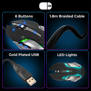 Factory Direct Offered Rainbow Light 2 in 1 Gaming <strong>Keyboard</strong> <strong>Mouse</strong> Combo Macro <strong>Function</strong> Wired <strong>Keyboard</strong> <strong>and</strong> <strong>Mouse</strong> Set for PC Gamer - Product Image 6