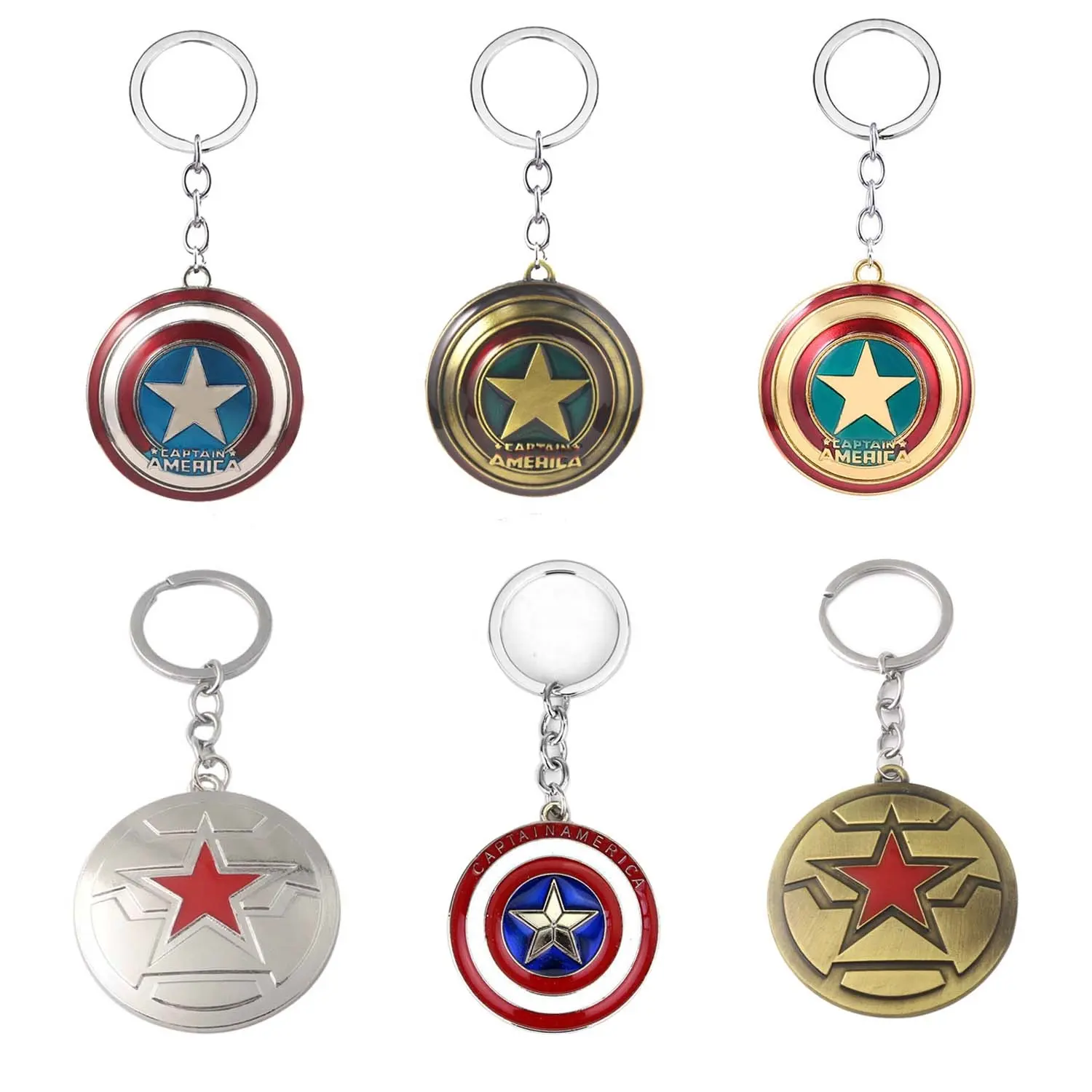 Hoge Kwaliteit Marvel America Captain Shield Sleutelhanger Custom Metaal De Avengers Sleutelhanger Geschenken