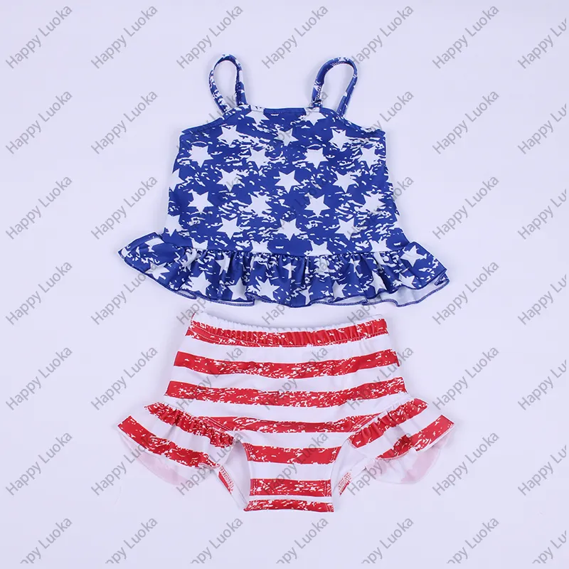 Gofre çocuk mayo ruffled büzme kız beachwear bebek yaz mayo fırfır tasarım