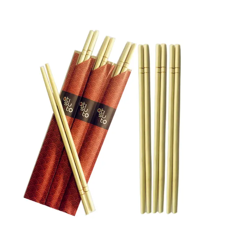 Palillos de bambú Natural desechables para Sushi, paquete de papel profesional de fábrica con logotipo personalizado
