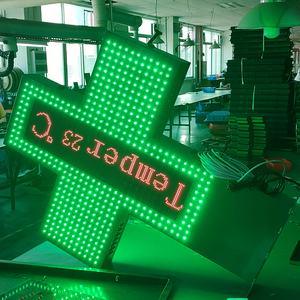 Factory Direct Wholesale 80cm Outdoor Waterproof Green <strong>LED</strong> Pharmacy Cross P5 <strong>Full</strong>-<strong>color</strong> 3D Double-sided <strong>Display</strong> <strong>WiFi</strong> <strong>Control</strong> - Product Image 3