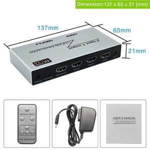 Support Customization <strong>hdmi</strong> <strong>Switch</strong> <strong>2</strong> <strong>Inputs</strong> <strong>1</strong> <strong>Output</strong> 7.1ch Audio Extractor <strong>hdmi</strong> Audio Extractor with <strong>hdmi</strong> Earc - Product Image 2