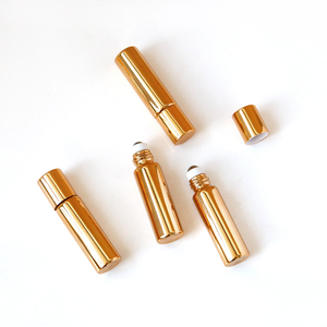 <strong>Deluxe</strong> 5ml 10ml Electroplated Gold and Silver Essential <strong>Oil</strong> Glass Roll Bottle with Stainless Steel Roller Ball,Eye Serum - Product Image 5