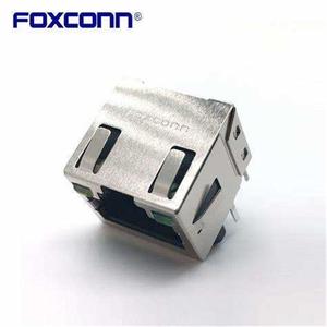 Conector de puerto de red Foxconn RJ45-Salida de entrada de ángulo recto 8P8C sin clip de resorte de tira de luz - Product Image 3