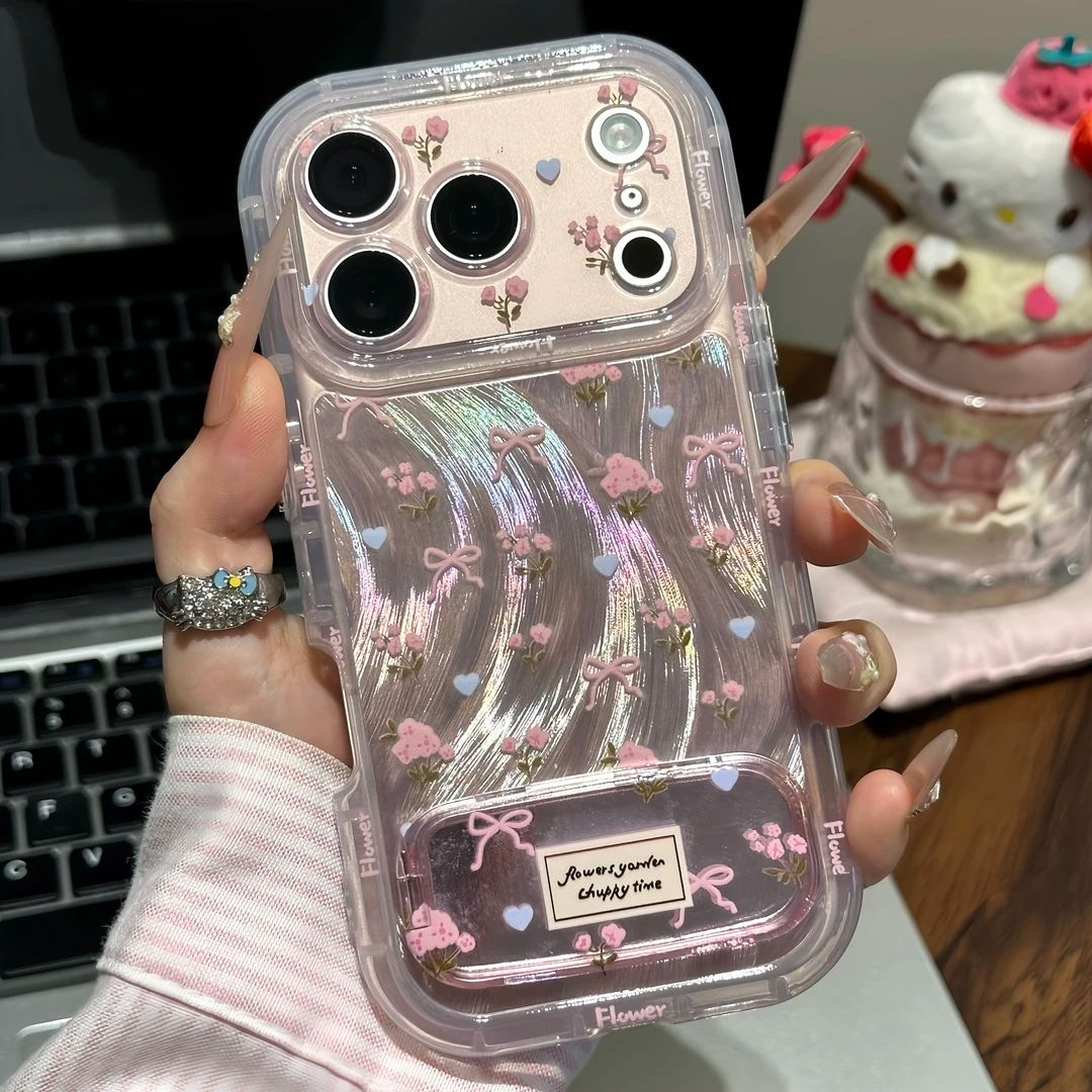 Feathergauze case transparent springpink ombre stand
