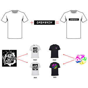 เสื้อยืดสีขาวพิมพ์ลายฮิปฮอปเสื้อยืดพิมพ์ลายตัดและเย็บแบบ Boxy - Product Image 4