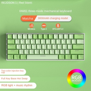 Hw61 Matcha <strong>Wireless</strong> <strong>bluetooth</strong> Three Mode Full Key Hot-swappable Red Axis <strong>Computer</strong> Mechanical <strong>Keyboard</strong> - Product Image 2
