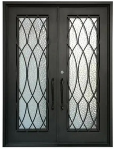 Modern Design <strong>12</strong> Gauge Steel Wrought Iron Safety <strong>Door</strong> with Fly Screen