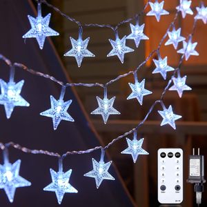 Star String Lights Plug in 33Ft 100 LED 66Ft 200 LED Star Fairy Lights con control remoto y temporizador 8 modos Luces de Navidad impermeables - Product Image 3