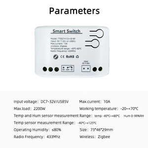 Tuya <strong>Zigbee</strong> Switch Module 1CH AC/DC 7-32V AC 85-250V Smart Switch Works Voice <strong>Control</strong> with Temperature and Humidity Sensor - Product Image 6