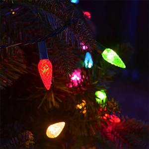 8 funzioni batteria scatola C6 lampadine stringa luci 50LED cortile casa ghirlanda albero di natale <span class=keywords><strong>Multi</strong></span> colore