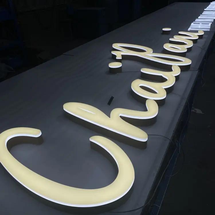 Segnaletica per negozi di insegne led per esterni 3d lettere anteriori illuminate 3d logo acrilico custom negozi di insegne a led grande porta d'ingresso lettere