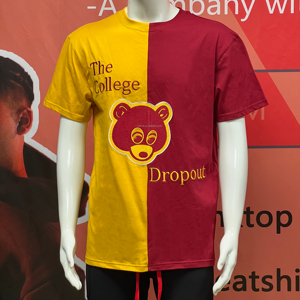 定制颜色男士拼接双色块t恤半身和半身t恤，带定制标志 - Product Image 1