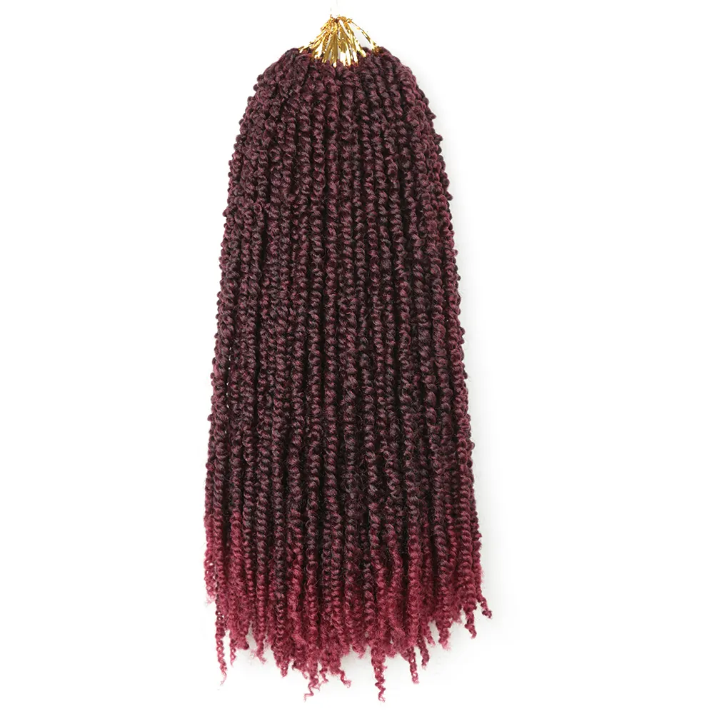 Passion Spring Twists Synthetic Crotchet Hair Extensions Ombre Crochet Braids PreループFluffy Bomb Twist Braiding