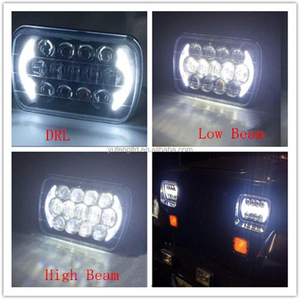 7x6インチLEDヘッドライト50Wハイロービーム長方形LEDライト、DRL機能付きターンシグナルジープラングラー用スクエアヘッドランプ - Product Image 5