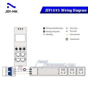 JSY1095 Hot Plug PDU Monitoramento e Controle RS485 Smart PDU <span class=keywords><strong>Meter</strong></span> com tela LCD 2 canais Temperatura Umidade Sensing Portas