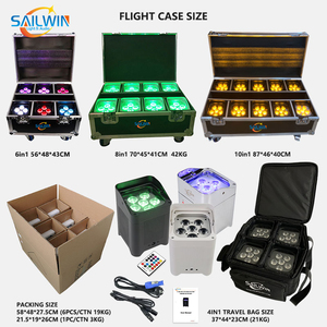 赛尔温6x18w 6合1电池供电的发光二极管停车灯RGBAW紫外舞台投影光束IP22 DMX控制无线