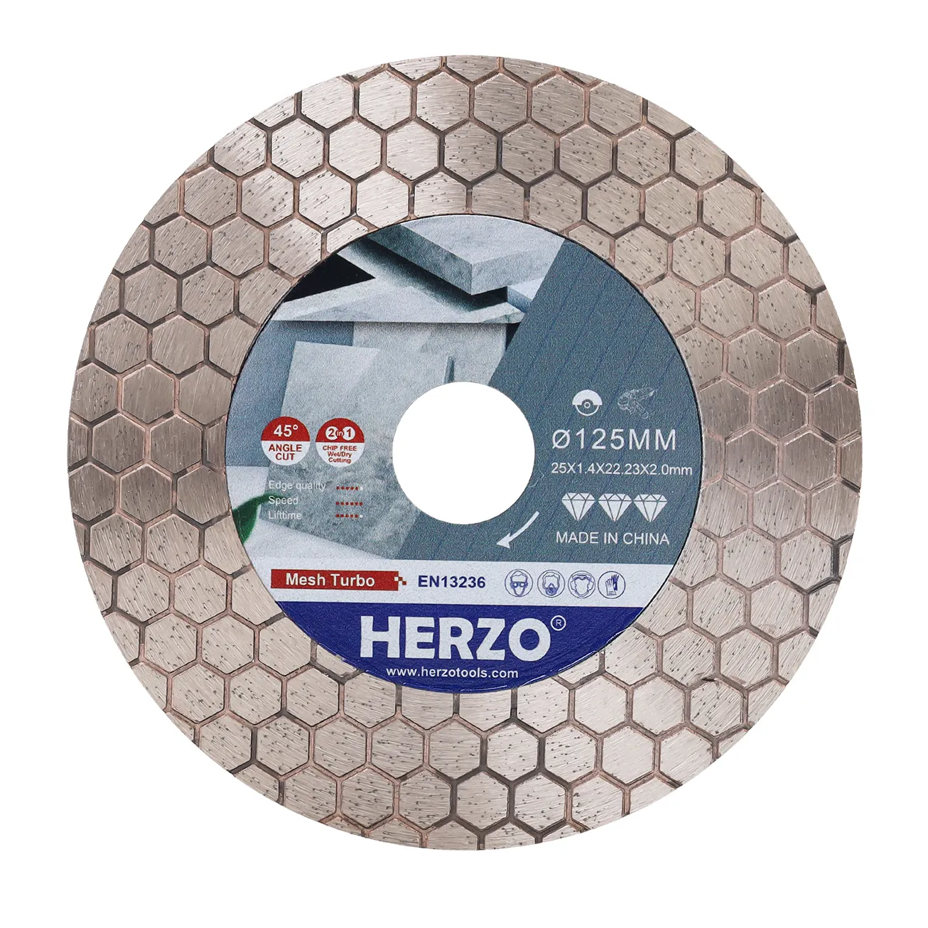 HERZO Cutting Saw Wheel 5in Diamond Saw Blade Steel Metal e Wood Cutting Disc para Angle Grinder para DIY e Uso Profissional