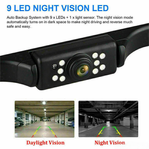 IPoster 5'' TFT-<strong>LCD</strong> <strong>Display</strong> Car Rear View Backup Camera Waterproof Night Vision 9LED License Plate Camera for Car,SUV - Product Image 3