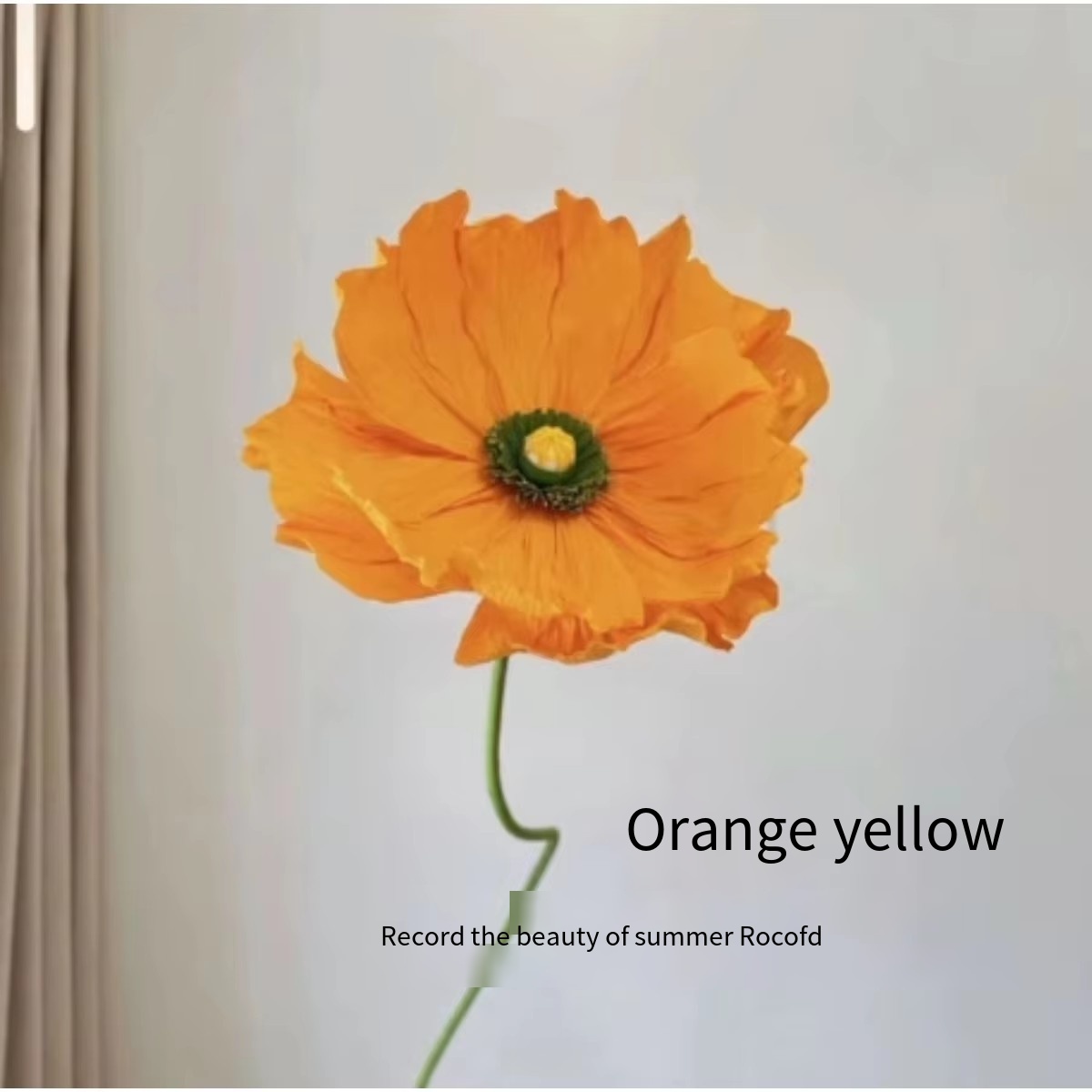 Colorful--Poppy orange light flower heart without pole