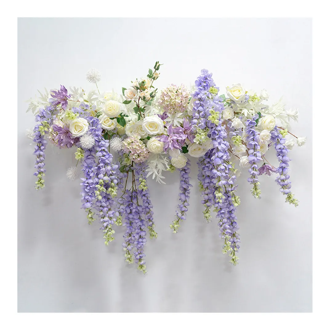 Tavolo fiore artificiale viola fiori artificiali decorazione di nozze arco di nozze tavolo floreale rosa fiore artificiale