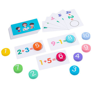 Wooden Number Board Puzzle Preschool Cognitive Pairing Mathematical <strong>Addition</strong> and Subtraction Operation Learning Toys - Product Image 1