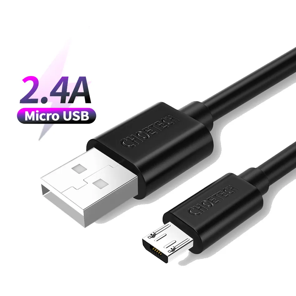 CHOETECH Micro USB Cable 2.4A Fast Charge USB Data Cable For Samsung Xiaomi Nokia Tablet Android Mobile Phone USB Charging Cord