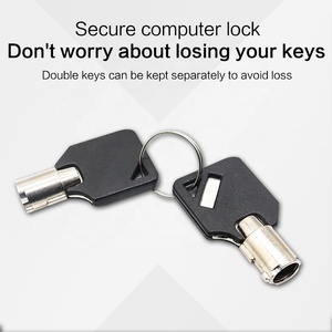XMM-2003 Zinc Alloy Material Steel Cable Wire Notebook Laptop <strong>Computer</strong> <strong>Lock</strong> Security <strong>Lock</strong> <strong>With</strong> 2 <strong>Keys</strong> in Black Color - Product Image 4