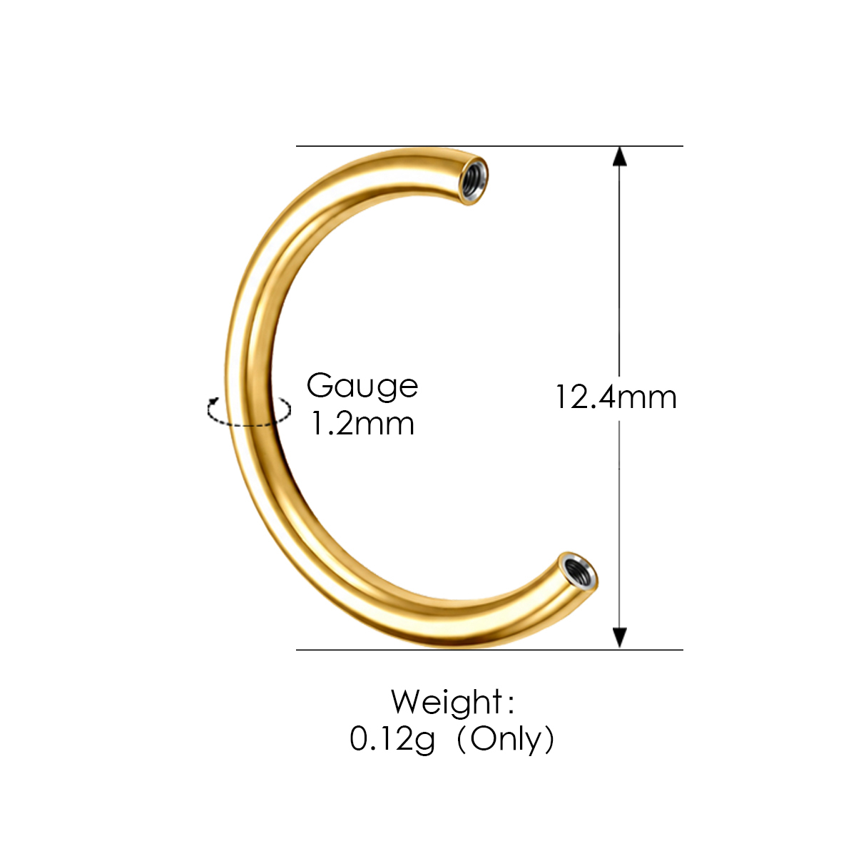 Gold-1.2*12.4mm