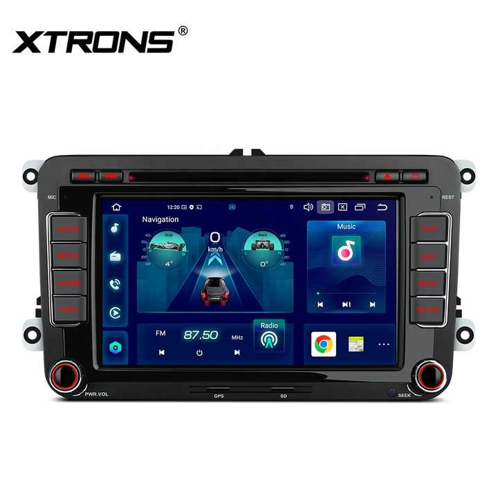 XTRONS 7 Inch Android 14 Car DVD Player Octa Core 4+64 Built-in AKM DSP 4G Gyroscope Sensors for Volkswagen/Skoda/Seat