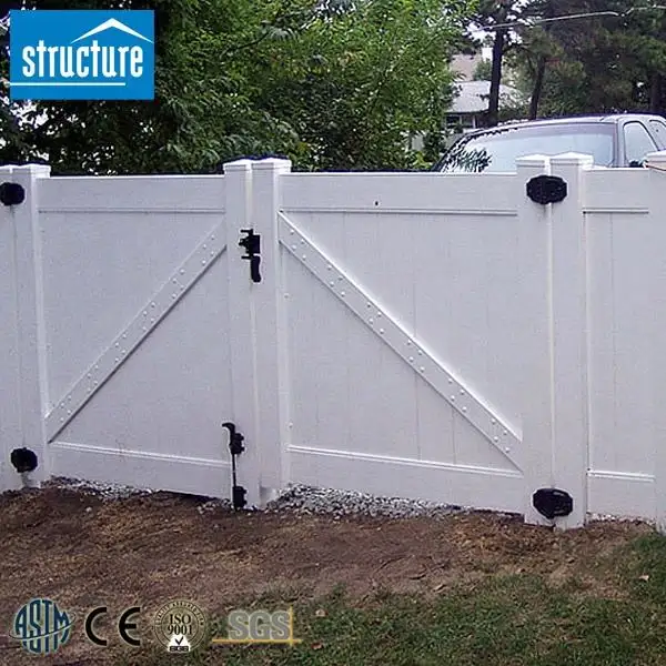 Cercado de material de PVC para exteriores, puerta de privacidad de seguridad de jardín, nuevo diseño