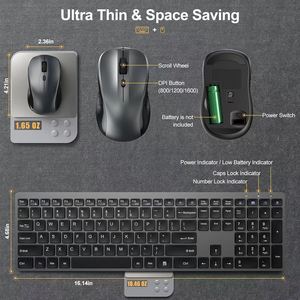 Wholesale Full-size <strong>Wireless</strong> <strong>Keyboard</strong> <strong>for</strong> PC/Laptop Numpad, Multimedia Keys, Dry Battery, MacOS, Windows or <strong>Android</strong> <strong>System</strong> - Product Image 4