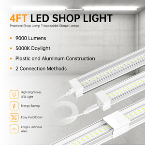 4FT 8FTLEDショップライトガレージ用リンク可能な50W100WLEDチューブライトワークショップ地下吊り下げまたは電源コードハンギングロープ - Product Image 2