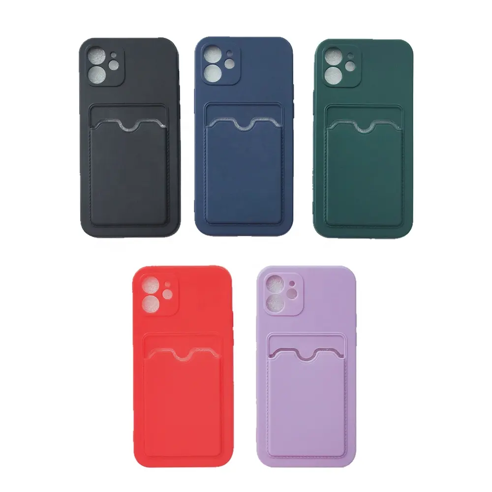 फोन के मामले में कार्ड धारक के साथ रंगीन फोन वापस कवर के लिए गर्म बेच कैमरा सुरक्षात्मक Tpu Iphone 13 12 प्रो मैक्स 678 प्लस XS