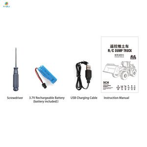 1:20 Scale Remote Alloy <strong>Model</strong> 9CH <strong>RC</strong> Dump Truck Hydraulic System 2.4GHz Lights Sound Mini Metal Mining Hobby Car Charging - Product Image 5