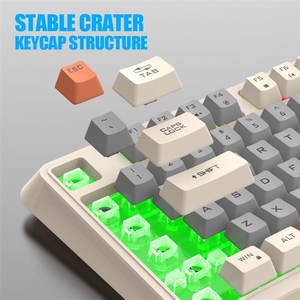 迅狐K82 94键游戏有线键盘混色背光USB键盘带支架 - Product Image 5
