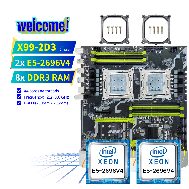 X99-2D3/2*E5-2696V4/2*Fan base