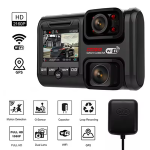 Venta caliente negro salpicadero de coche lente dual Full HD 4K grabadora de vídeo de alta calidad función WiFi cámara de vehículo - Product Image 2