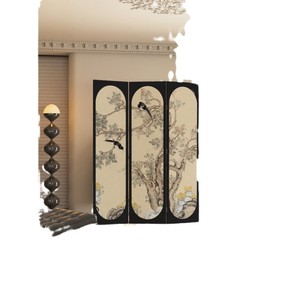 Trung cổ hoa chim in có thể gập lại màn hình phân vùng phòng khách hiện đại đơn giản di chuyển văn phòng lối vào phòng ngủ - Product Image 6
