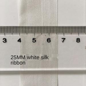 批发不同宽度的白色100% 天然纯Shibori丝带，用于DIY，刺绣，手工染色 - Product Image 1