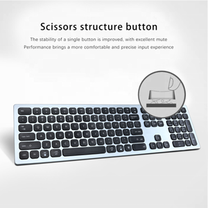 Ultra Slim Multi Media Aluminum Wireless <strong>Keyboard</strong> and Mouse Set for <strong>IOS</strong> Android Tablet PC Windows for IPad - Product Image 4