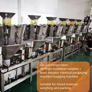 Máquina de embalagem batata frita automática plc, pesadora multicabeça de cenoura 10/14 pesadora