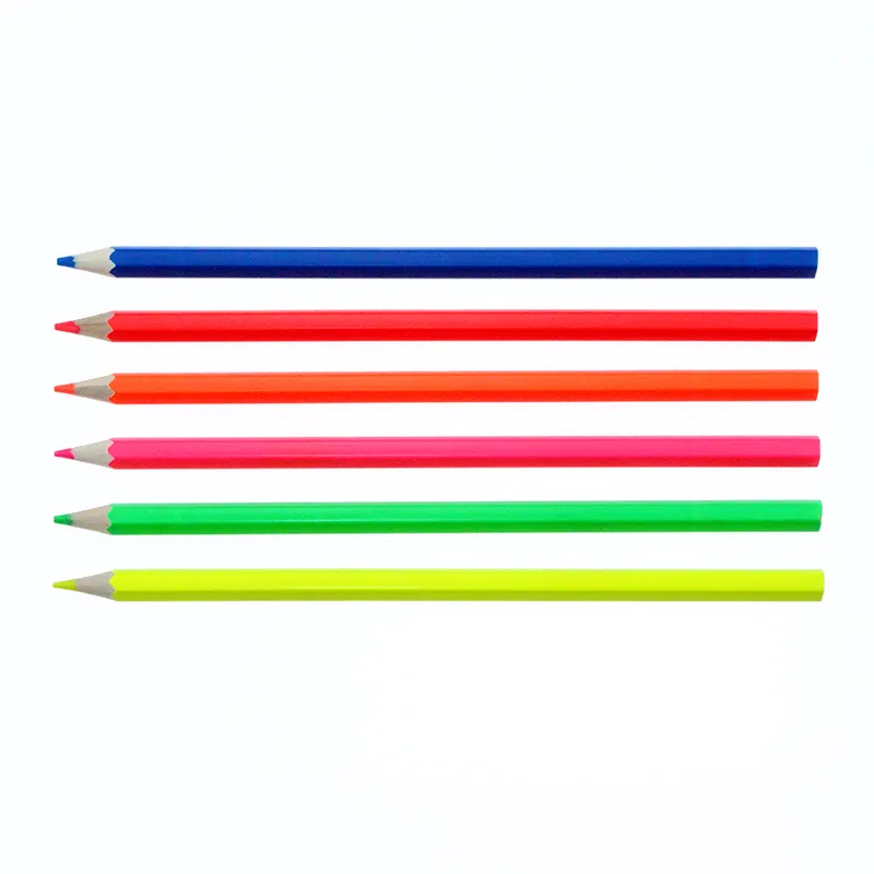 Standardgröße 7 zoll neon-farbstift-highlighter fluoreszierender hölzerner farbstift-set für werbung