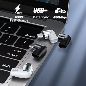 Ad1B PD 100W 480Mb/<strong>s</strong> Data Sync LED Elbow Fast Charger <strong>USB</strong> C Magnet <strong>Adapter</strong> Magnetic Type C Connector for Apple MacBook Pro Air - Product Image 5
