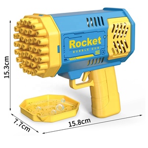 Toptan Unisex 40 delik kabarcık Gun pil işletilen roket kabarcık oyuncak 50 Ml su kabarcık tabancaları ile çocuklar için OEM/ODM