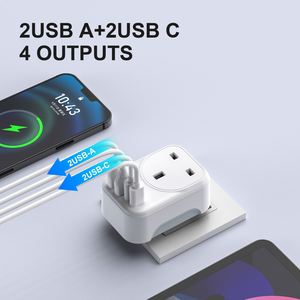 AU Socket Multi Adapter Converter Cargador de teléfono móvil Enchufe eléctrico Función de salida Control Toma de corriente Pared Usb - Product Image 4