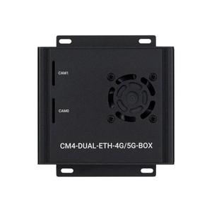 Mini-Computer doppio Gigabit Ethernet 5G/4G basato sul modulo di calcolo Raspberry Pi 4 (non incluso), custodia in metallo, con ventola di raffreddamento